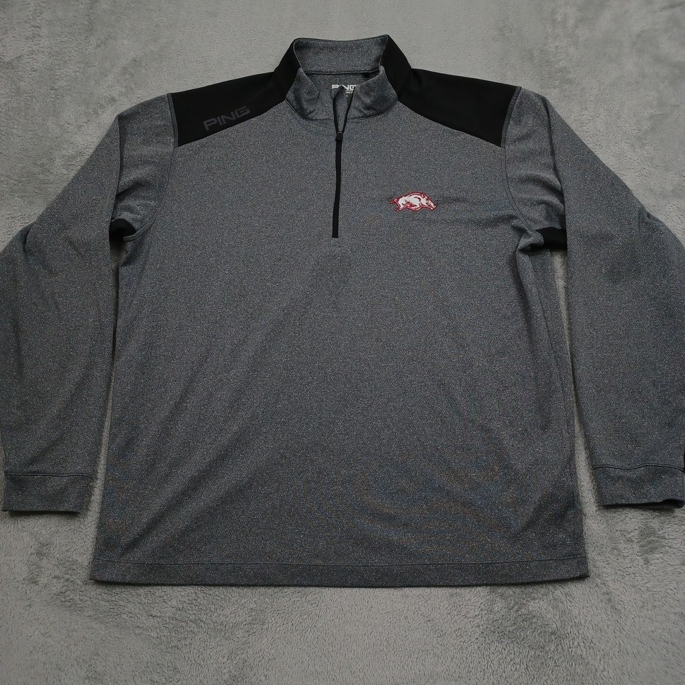 Arkansas Razorbacks Sweater Mens Large Gray Ping Long Sleeve Pullover